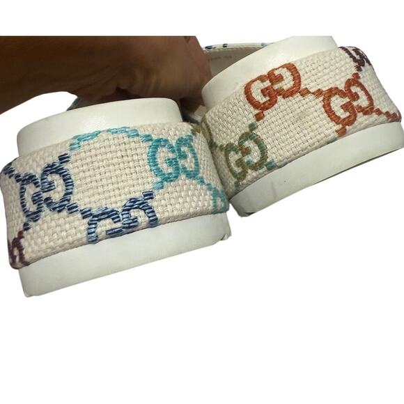 Gucci Embroidered Logo Platform Slide Sandals Sz. 39 (US 9) - Picture 9 of 11